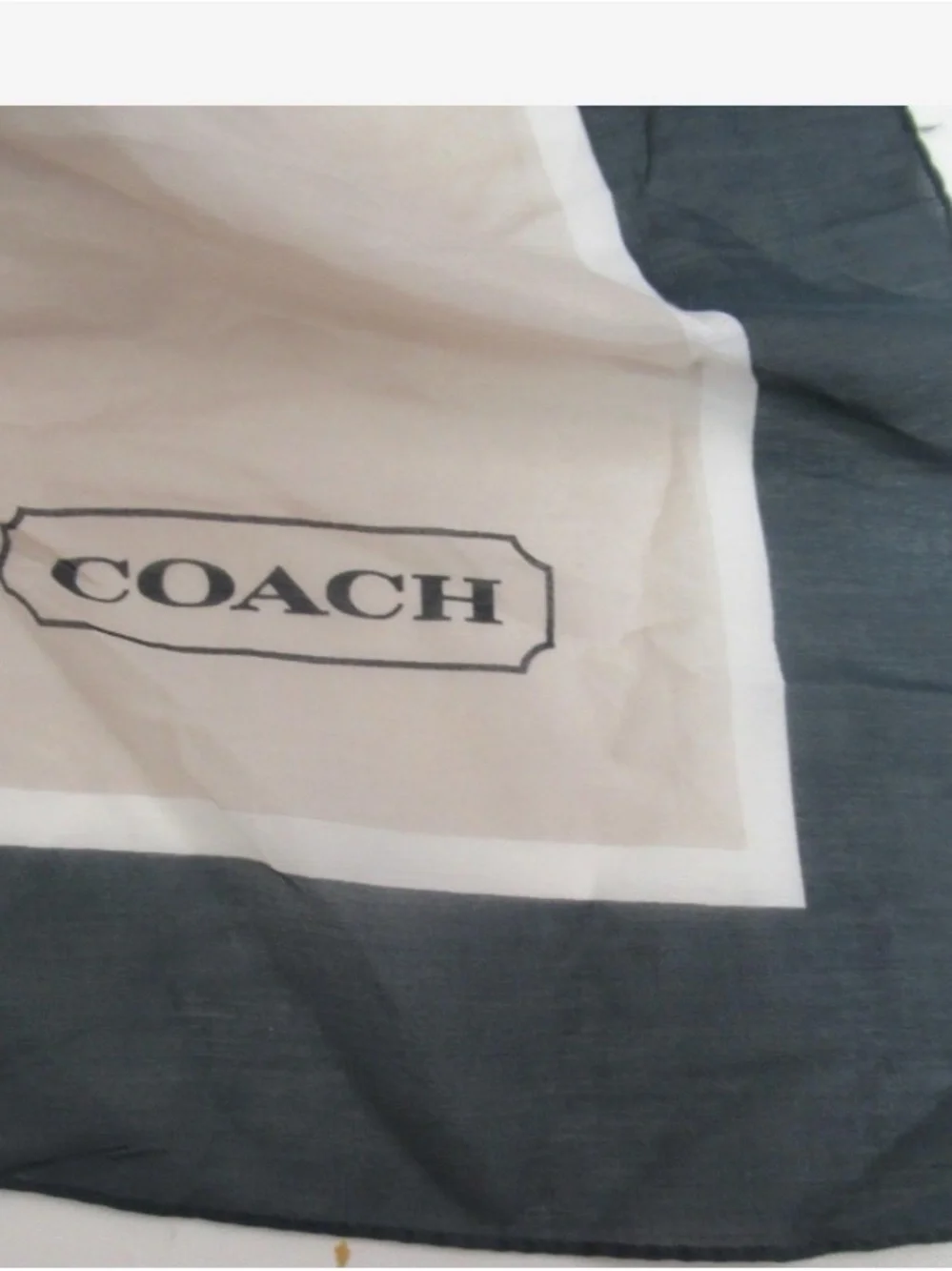 COACH Black and Cream Colorblock Scarf